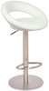 Deluxe Sorrento Leather Brushed Bar Stool White