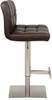 Deluxe Allegro Brushed Bar Stool Brown Square Base