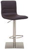 Deluxe Aldo Brushed Bar Stool Brown Square Base