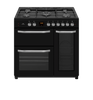 New World NW91DFBL 90cm Dual Fuel Range Cooker, Black - Energy Rating: A