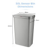 Tower 50L Rectangular Sensor Bin Grey