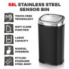 Tower 58L Stainless Steel Sensor Bin Black