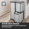 Tower Freedom Sensor Recycling System Stainless Steel with 60L and 25L Advanced Sensor Activated Bin