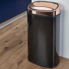 Tower Rose Gold 58L Square Sensor Bin Black