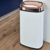 Tower Rose Gold 58L Square Sensor Bin White