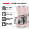 Tower Scandi 900W 1.25L Coffee Maker Marshmallow Pink