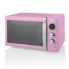 Swan 800W Retro Digital Microwave - Pink