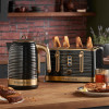 Russell Hobbs Inspire Brass 4 Slice Toaster - Black