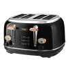 Tower Bottega 4 Slice Stainless Steel Toaster Black / Rose Gold