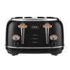 Tower Bottega 4 Slice Stainless Steel Toaster Black / Rose Gold