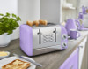 Swan 4 Slice Retro Toaster - Purple