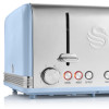 Swan 4 Slice Retro Toaster - Blue