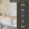 Austen & Co. Madrid Chrome with White Pull Out Hose Kitchen Mixer Tap