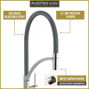 Austen & Co. Madrid Chrome with Gunmetal Grey Pull Out Hose Kitchen Mixer Tap