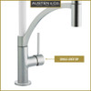 Austen & Co. Madrid Brushed Chrome with White Pull Out Hose Kitchen Mixer Tap