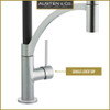 Austen & Co. Madrid Brushed Chrome with Black Pull Out Hose Kitchen Mixer Tap