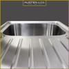 Austen & Co. Verona Stainless Steel Inset Reversible Single Bowl Kitchen Sink With Drainer