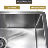 Austen & Co. Sicilia Stainless Steel Large Inset & Undermount Single Bowl Kitchen Sink