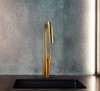 Riobel Solstice Mixer with Pull Down Spray Brushed Gold Kitchen Tap