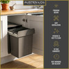 Austen & Co. 40L Built-In Hinged Cupboard Kitchen Bin - 3 Compartments