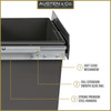 Austen & Co. 40L Built-In Hinged Cupboard Kitchen Bin - 3 Compartments