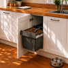 Austen & Co. 30L Built-In Hinged Cupboard Kitchen Bin - 2 Compartments