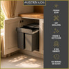 Austen & Co. 68L Built-In Hinged Cupboard Kitchen Bin - 2 Compartments