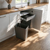 Austen & Co. 68L Built-In Hinged Cupboard Kitchen Bin - 2 Compartments