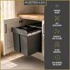 Austen & Co. 68L Built-In Hinged Cupboard Kitchen Bin - 3 Compartments