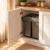 Austen & Co. 68L Built-In Hinged Cupboard Kitchen Bin - 3 Compartments
