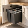Austen & Co. 68L Built-In Hinged Cupboard Kitchen Bin - 3 Compartments