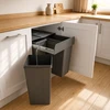 Austen & Co. 68L Built-In Hinged Cupboard Kitchen Bin - 3 Compartments