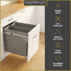 Austen & Co. 68L Pull Out Cupboard Kitchen Bin - 2 Compartments