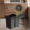 Austen & Co. 56L Built-In Hinged Cupboard Kitchen Bin - 2 Compartments