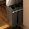 Austen & Co. 30L Built-In Hinged Cupboard Kitchen Bin - 3 Compartments