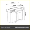 Austen & Co. 34L Built-In Hinged Cupboard Kitchen Bin - 1 Compartment