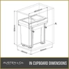 Austen & Co. 34L Built-In Hinged Cupboard Kitchen Bin - 1 Compartment