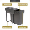 Austen & Co. 34L Built-In Hinged Cupboard Kitchen Bin - 1 Compartment