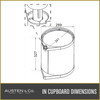 Austen & Co. 15L Built-In Hinged Cupboard Kitchen Bin - 1 Compartment