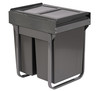 Austen & Co. 60L Built-In Hinged Cupboard Kitchen Bin - 2 Compartments