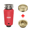 Franke 50 Waste Disposal Unit with Round Air Switch and Flange - Gold