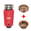 Franke 50 Waste Disposal Unit with Round Air Switch and Flange - Copper