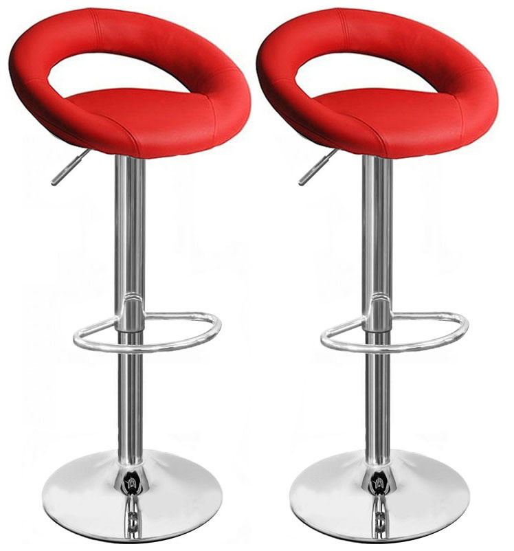 Pair of Sorrento Red Bar Stools Kitchen Bar Stools