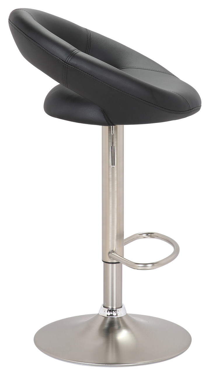 Sorrento Black Brushed Chrome Kitchen Bar Stool