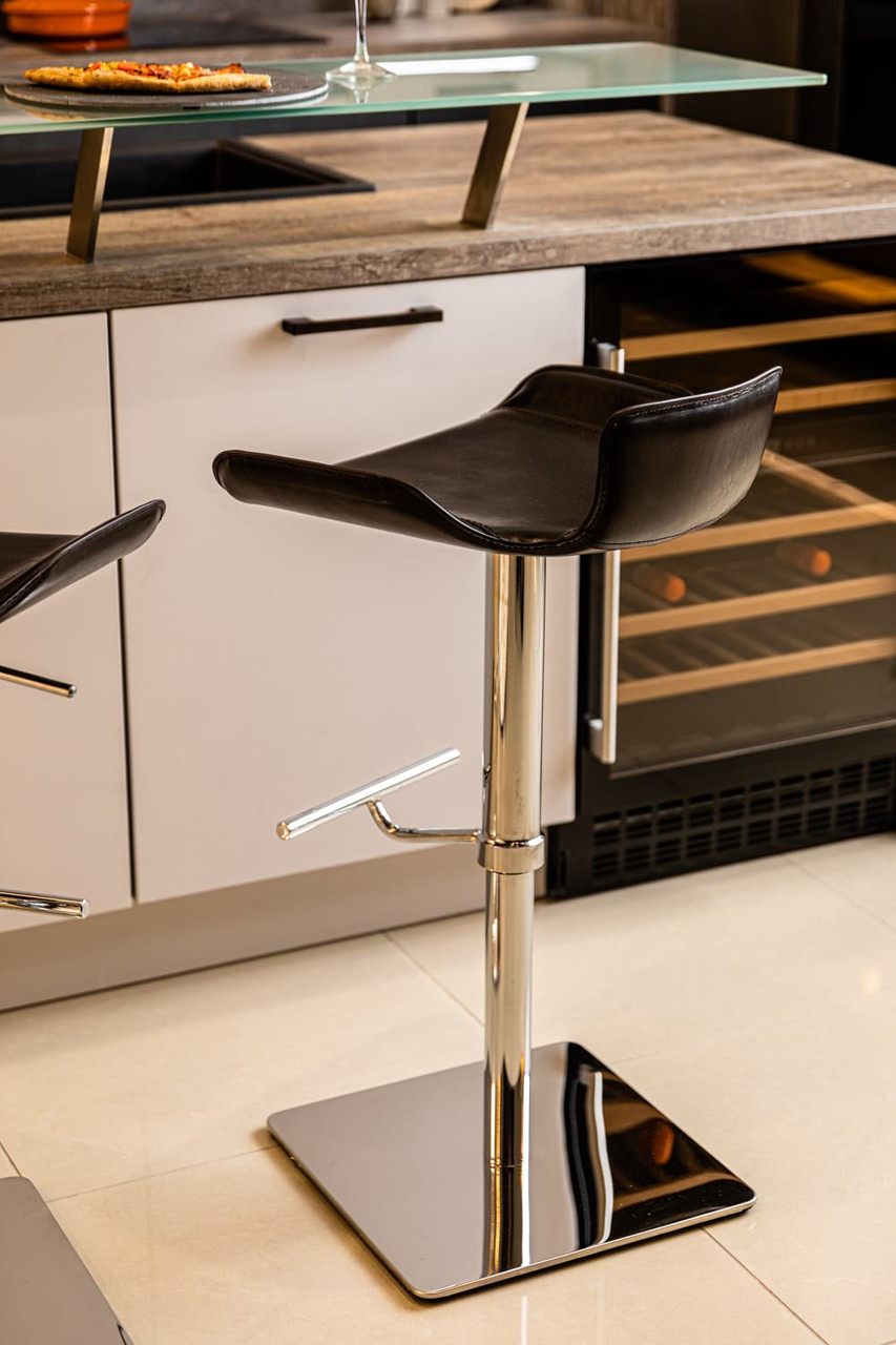 Favoloso Real Leather Bar Stool Charcoal