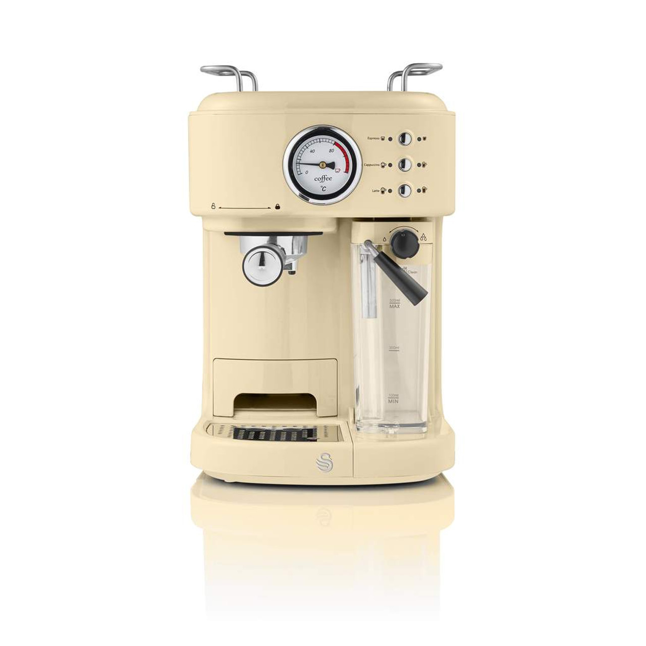 Swan Retro One Touch Espresso Machine Retro Cream Cut Price Kitchens