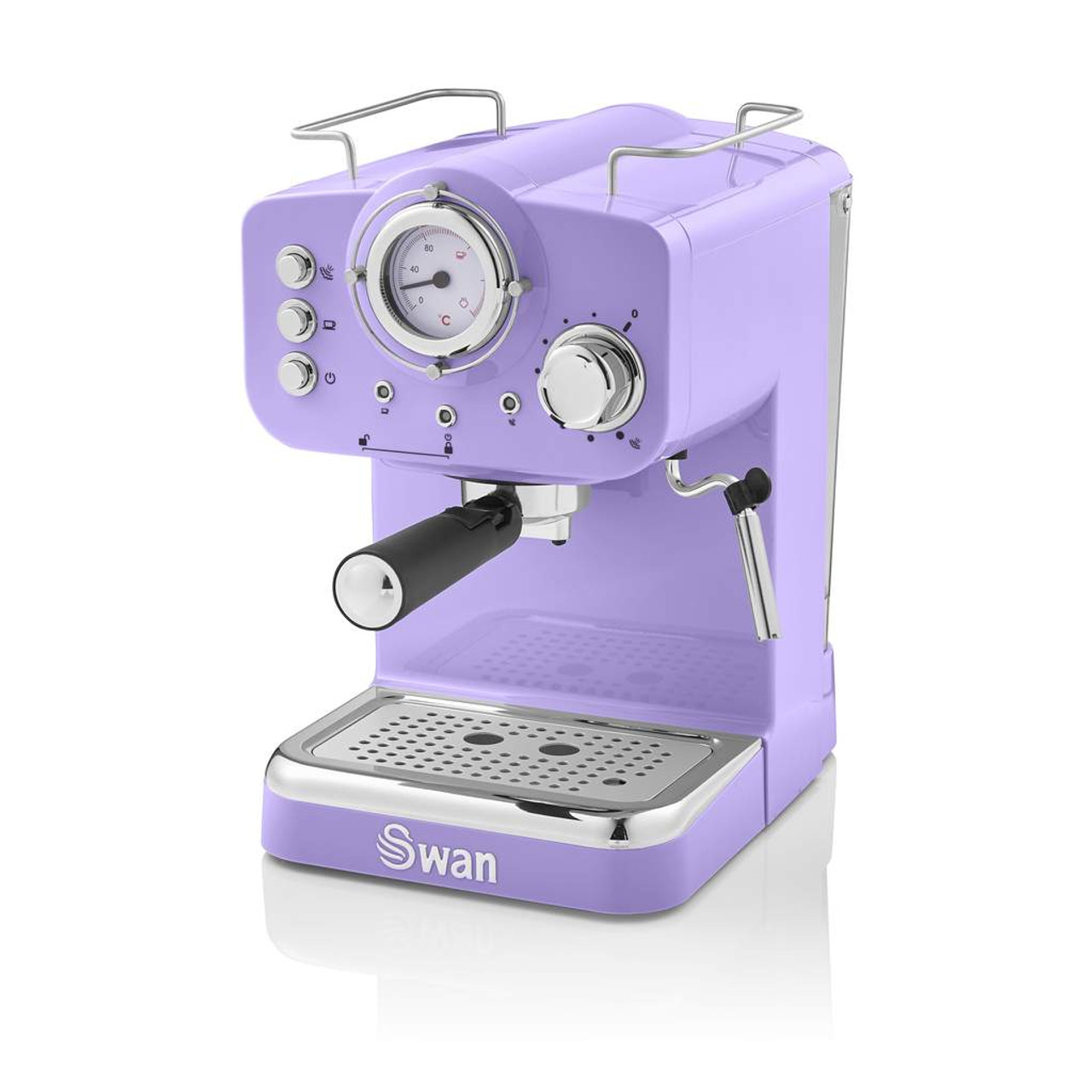 Swan Retro Espresso Coffee Machine Purple Cut Price Kitchens