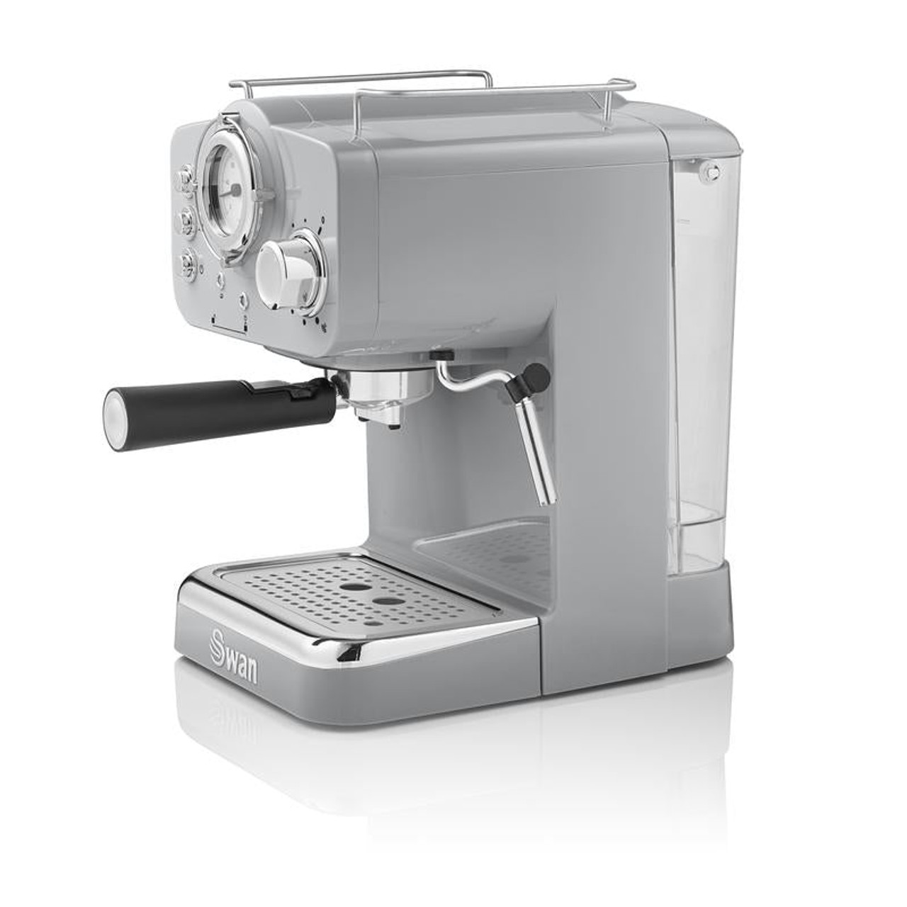 Swan Retro Espresso Coffee Machine Grey Cut Price Kitchens