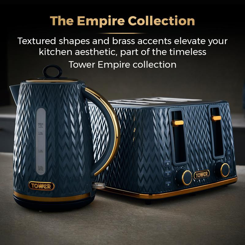 Tower Empire 4 Slice Toaster Midnight Blue Cut Price Kitchens