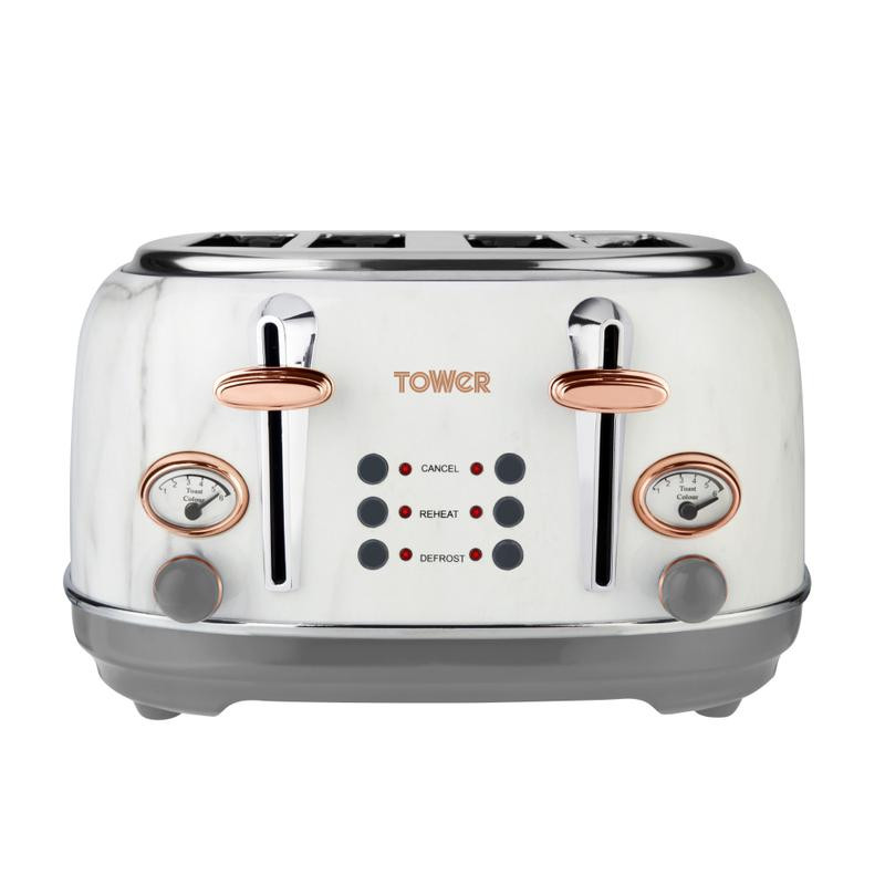 Tower Bottega Tower Toaster White And Rose Gold Kettle Rose Gold